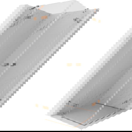 Mexen Lunar Duo cabina doccia a battente 70 x 70 cm, trasparente, rame spazzolato - 834-070L-070P-65-00