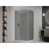 Mexen Roma swing shower enclosure 110 x 100 cm, graphite, chrome + Flat tray, white - 854-110-100-01-40-4010