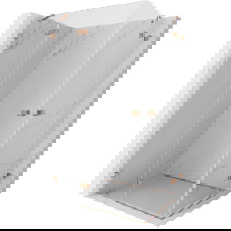 Mexen Lunar Duo Duschkabine klappbar 100 x 85 cm, transparent, gebürstetes Kupfer - 834-100L-085P-65-00