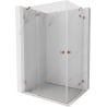 Mexen Lunar Duo left-hinged shower enclosure 100 x 90 cm, transparent, brushed copper - 834-100L-090P-65-00