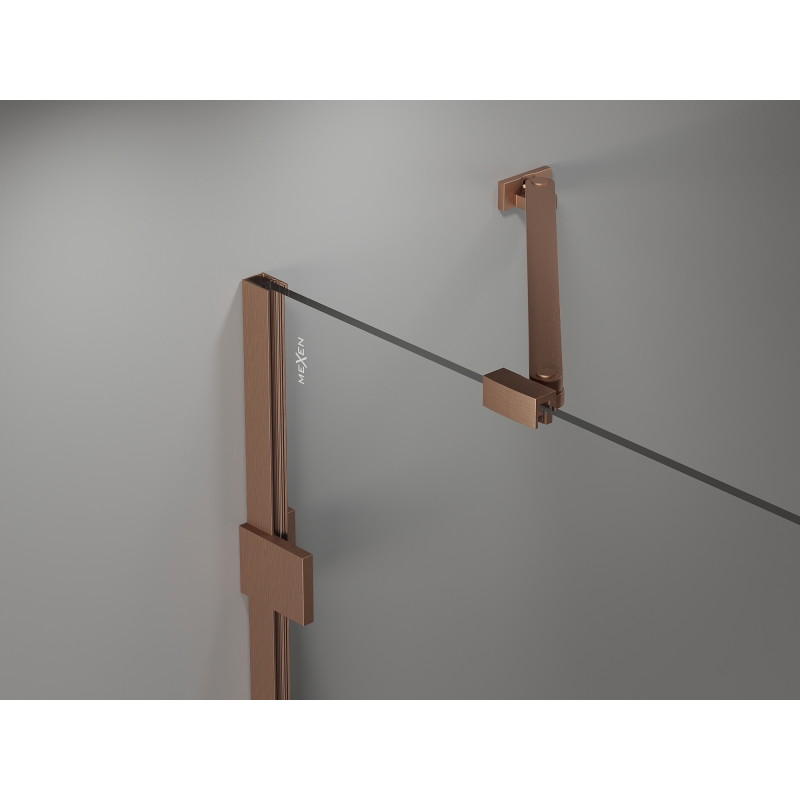 Mexen Lunar Duo tuš kabina s lijevim zakretnim vratima 110 x 75 cm, prozirna, brušena bakar - 834-110L-075P-65-00