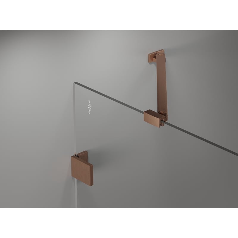 Mexen Lunar Duo tuš kabina s lijevim zakretnim vratima 110 x 75 cm, prozirna, brušena bakar - 834-110L-075P-65-00