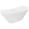 Mexen Lotos freestanding vann 170 x 75 cm, valge, harjatud kuldne ülevool - 52051707700-55