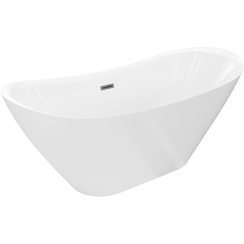 Mexen Lotos freestanding bath 170 x 75 cm, white, gun metal overflow - 52051707700-95