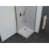 Mexen Pretoria hinged shower enclosure 80 x 80 cm, transparent, gold + Flat tray - 852-080-080-50-00-4010