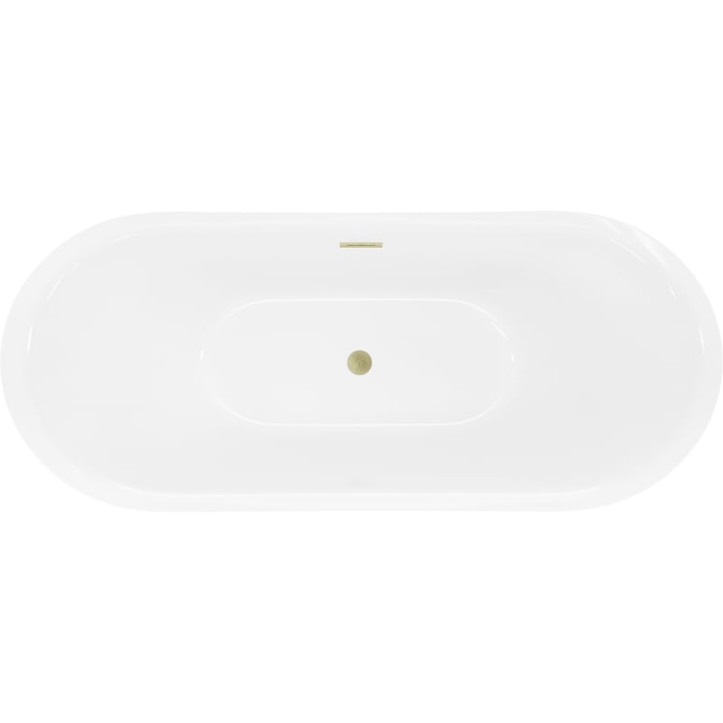 Mexen Lotos 180 x 75 cm Freestanding Bath, White, Brushed Gold Overflow - 52051807700-55
