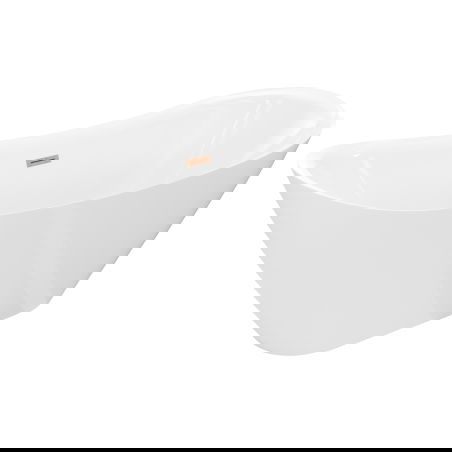 Mexen Lotos freistehende Badewanne 180 x 75 cm, weiß, Überlauf gebürstetes Kupfer - 52051807700-65