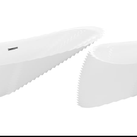 Mexen Lotos vrijstaande badkuip 180 x 75 cm, wit, overloop geborsteld gun gray - 52051807700-66