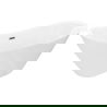 Mexen Lotos vrijstaande badkuip 180 x 75 cm, wit, overloop geborsteld gun gray - 52051807700-66