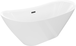 Mexen Lotos vaba seisev vann 180 x 75 cm, valge, must ülevool - 52051807700-70
