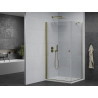 Mexen Pretoria swing shower cabin 70 x 80 cm, transparent, gold + Flat tray - 852-070-080-50-00-4010