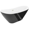 Mexen Lotos baignoire autoportante 180 x 75 cm, blanc/noir, trop-plein or brossé - 52051807775-55