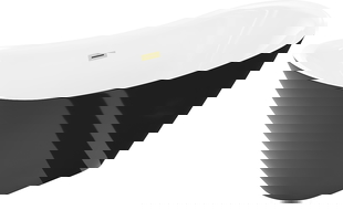 Mexen Lotos vrijstaande badkuip 180 x 75 cm, wit/zwart, overloop gouden geborsteld - 52051807775-55