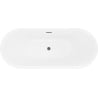 Mexen Lotos baignoire autoportante 180 x 75 cm, blanc/noir, trop-plein gun gray brossé - 52051807775-66