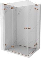 Mexen Lunar L Duo tuš kabina s vratima na lijevu stranu 110 x 100 cm, prozirna, ružičasto zlato - 834L-110L-100P-60-00