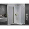 Mexen Pretoria hinged shower cabin 90 x 100 cm, transparent, gold + Flat shower tray - 852-090-100-50-00-4010