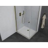 Mexen Pretoria hinged shower cabin 90 x 100 cm, transparent, gold + Flat shower tray - 852-090-100-50-00-4010