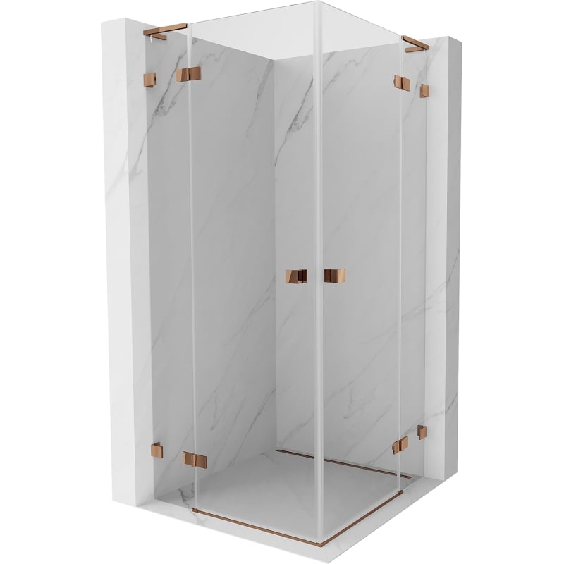 Mexen Lunar L Duo shower cabin hinged 115 x 115 cm, transparent, rose gold - 834L-115L-115P-60-00