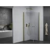 Mexen Pretoria Duo draaibare douchecabine 70 x 70 cm, transparant, goud - 852-070-070-50-00-02