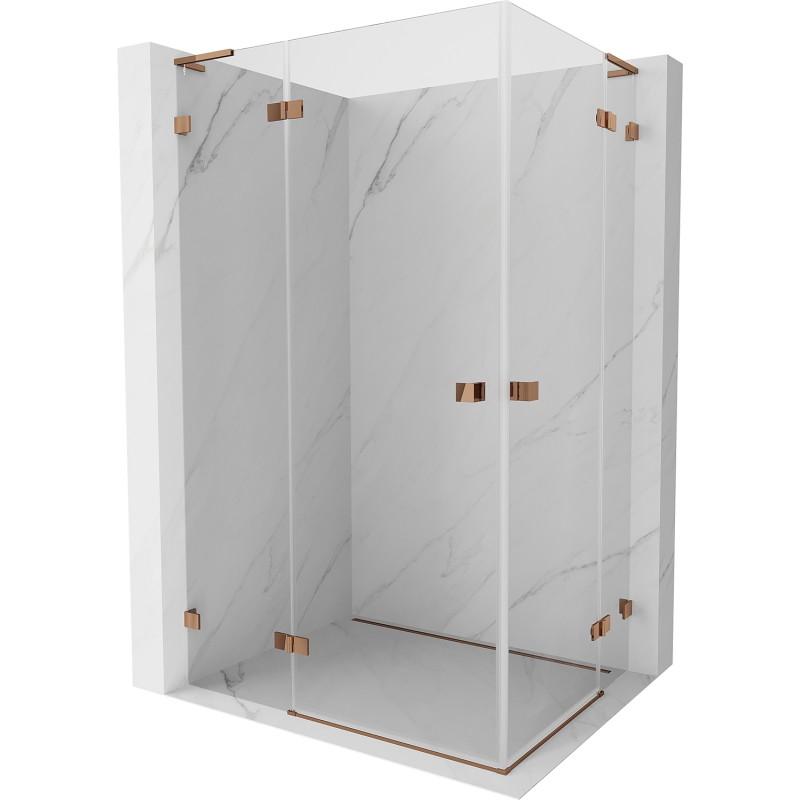 Mexen Lunar L Duo dušikabiin, vasak, hingedega, 120 x 70 cm, läbipaistev, roosa kuld - 834L-120L-070P-60-00
