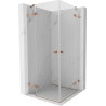 Mexen Lunar Duo dušinurk, avatav 120 x 120 cm, läbipaistev, harjatud vask - 834-120L-120P-65-00