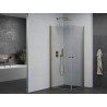 Mexen Pretoria Duo cabina de ducha abatible 80 x 80 cm, transparente, dorada - 852-080-080-50-00-02