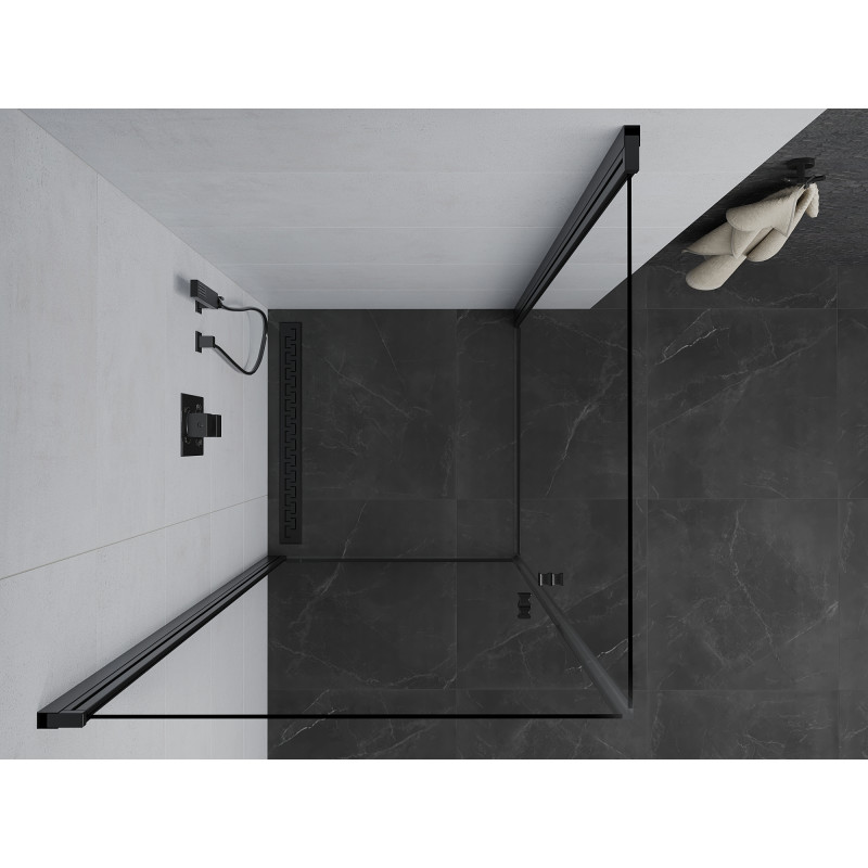 Mexen Pretoria Duo cabine de douche à charnières 70 x 70 cm, transparent, noir - 852-070-070-70-00-02