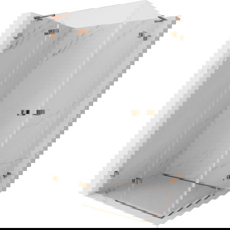 Mexen Lunar L Duo duschkabin svängd vänster 120 x 105 cm, transparent, roséguld - 834L-120L-105P-60-00