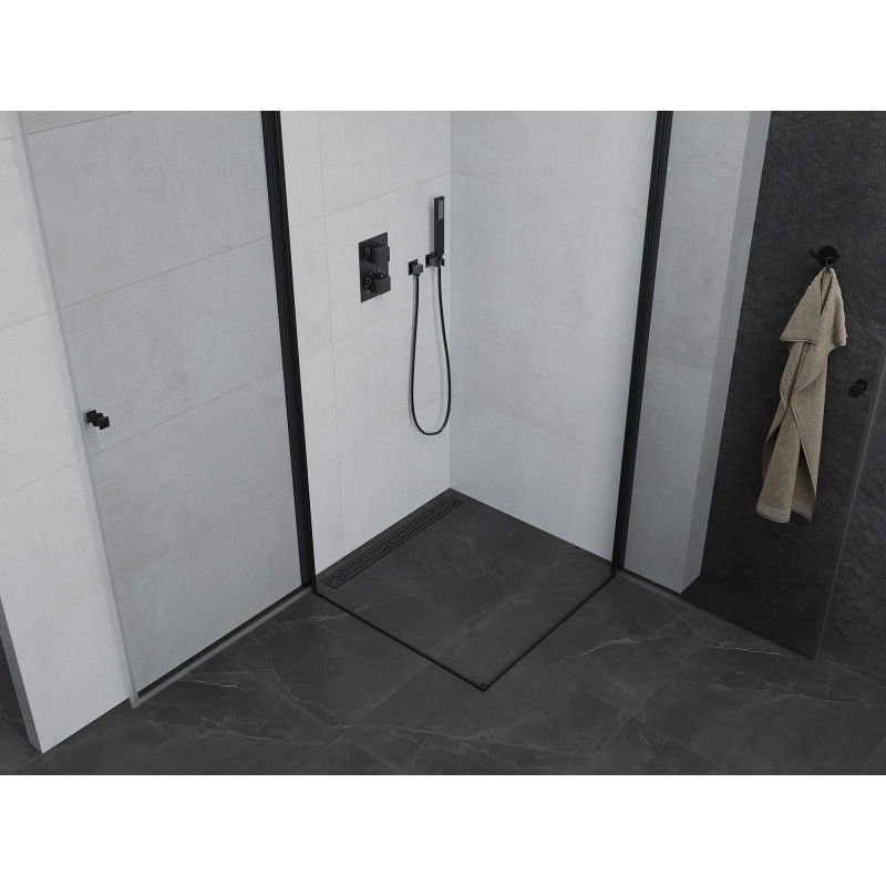 Mexen Pretoria Duo cabine de douche battante 80 x 80 cm, transparent, noir - 852-080-080-70-00-02
