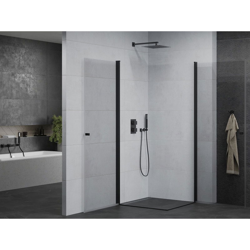 Mexen Pretoria Duo shower enclosure swing 90 x 90 cm, transparent, black - 852-090-090-70-00-02