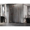 Mexen Lunar L Duo avatav dušinurk 70 x 70 cm, läbipaistev, harjatud vask - 834L-070L-070P-65-00