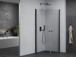 Mexen Pretoria Duo Swing Shower Cabin 90 x 90 cm, Transparent, Black - 852-090-090-70-00-02