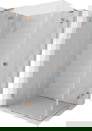 Mexen Lunar L Duo draaideur douchecabine links 90 x 80 cm, transparant, geborsteld koper - 834L-090L-080P-65-00