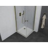 Mexen Pretoria Duo douchecabine met openslaande deuren 80 x 80 cm, transparant, goud + Flat douchebak - 852-080-080-50-02-4010G