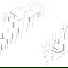 Mexen Lunar L Duo draaideur douchecabine 90 x 90 cm, transparant, geborsteld koper - 834L-090L-090P-65-00