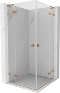 Mexen Lunar L Duo Duschkabine klappbar 90 x 90 cm, transparent, gebürstetes Kupfer - 834L-090L-090P-65-00