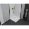 Mexen Pretoria Cabina doccia a battente Duo 90 x 90 cm, trasparente, oro + piatto doccia Flat - 852-090-090-50-02-4010G