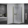 Mexen Pretoria Cabina doccia a battente Duo 90 x 90 cm, trasparente, oro + piatto doccia Flat - 852-090-090-50-02-4010G
