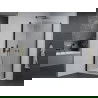Mexen Pretoria Duo cabine de douche pivotante 70 x 70 cm, transparent, noir + receveur Flat - 852-070-070-70-02-4010B