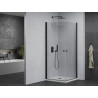 Mexen Pretoria Duo draaideur douchecabine 70 x 70 cm, transparant, zwart + Flat douchebak - 852-070-070-70-02-4010B