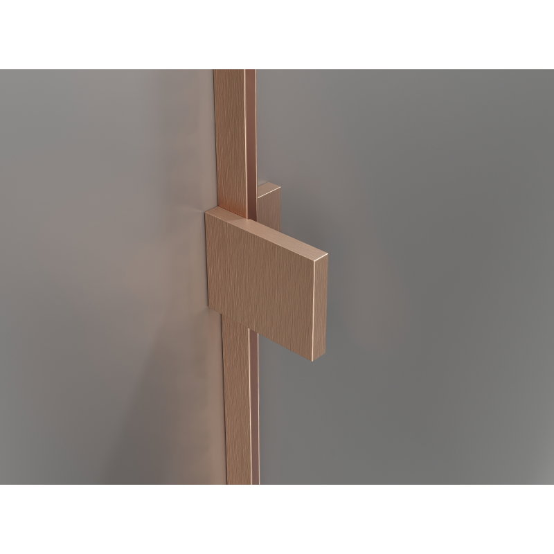 Mexen Lunar L Duo Left Hinged Shower Enclosure 100 x 95 cm, Transparent, Brushed Copper - 834L-100L-095P-65-00