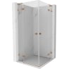 Mexen Lunar L Duo Duschkabine, schwenkbar 100 x 100 cm, transparent, gebürstetes Kupfer - 834L-100L-100P-65-00