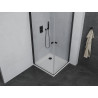 Mexen Pretoria Dubbele scharnierende douchecabine 90 x 90 cm, transparant, zwart + Flat douchebak - 852-090-090-70-02-4010B