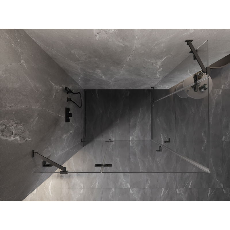 Mexen Lunar Duo cabine de duche de canto esquerda 120 x 95 cm, transparente, cinza metálico escovado - 834-120L-095P-66-00