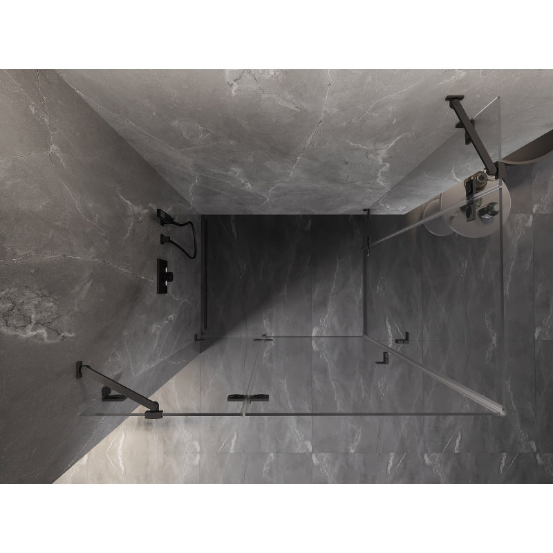 Mexen Lunar Duo levo krilna pršna kabina 120 x 95 cm, prozorna, krtačeno orožno siva - 834-120L-095P-66-00