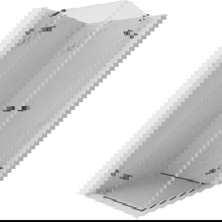 Mexen Lunar Duo draaideur douchecabine 120 x 120 cm, transparant, geborsteld gun grijs - 834-120L-120P-66-00