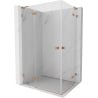 Mexen Lunar L Duo pivot shower enclosure 110 x 80 cm, transparent, brushed copper - 834L-110L-080P-65-00