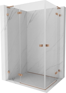 Mexen Lunar L Duo tuš kabina s lijevim vratima 110 x 95 cm, prozirna, brušena bronca - 834L-110L-095P-65-00