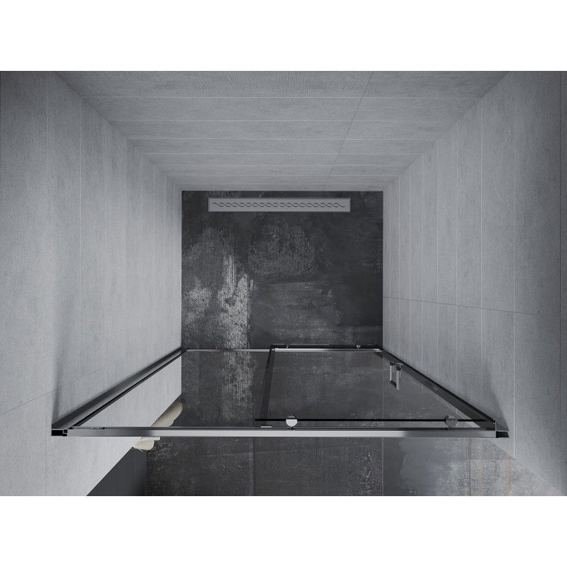 Mexen Apia schief Duschdier 135 cm, transparent, Chrom - 845-135-000-01-00