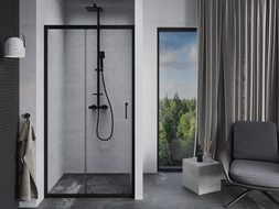 Mexen Apia schuifdeuren voor de douche 120 cm, transparant, zwart - 845-120-000-70-00
